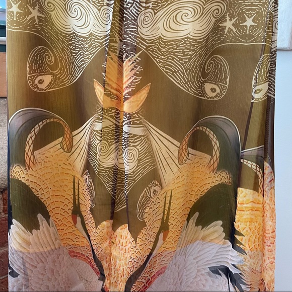 Silk print dress high-low, sheer & lined  $40 - Picture 15 of 15